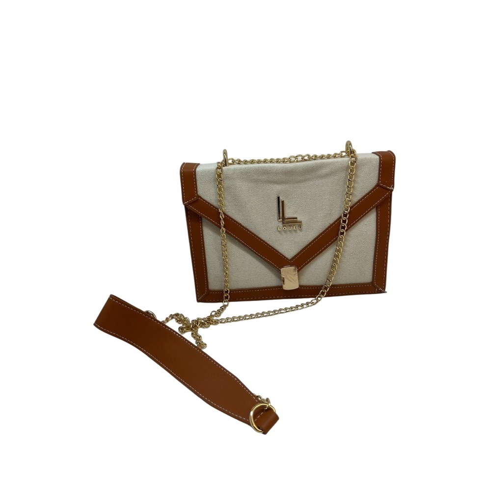 Loulu Women's Handbag Purse Crossbody‎ Beige and Camel